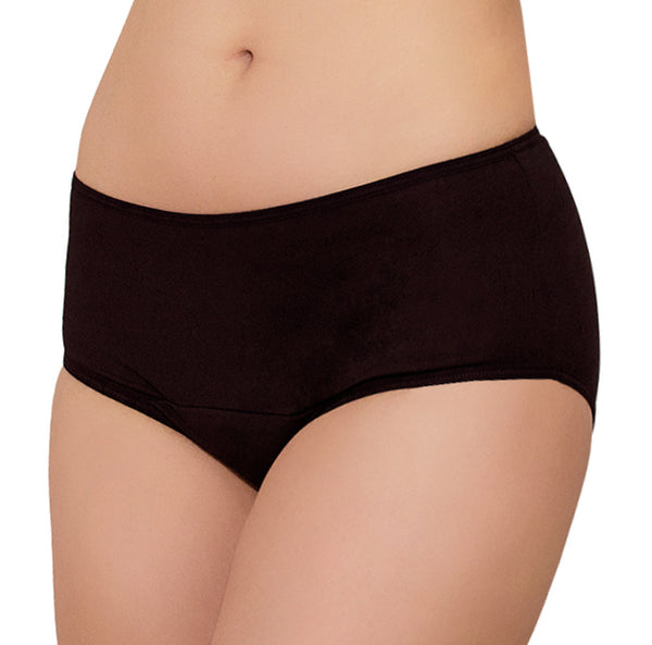 Washable Urinary Incontinence Cotton Maxi-Panties for Women, with Built in  Absorbent Area, Black Large